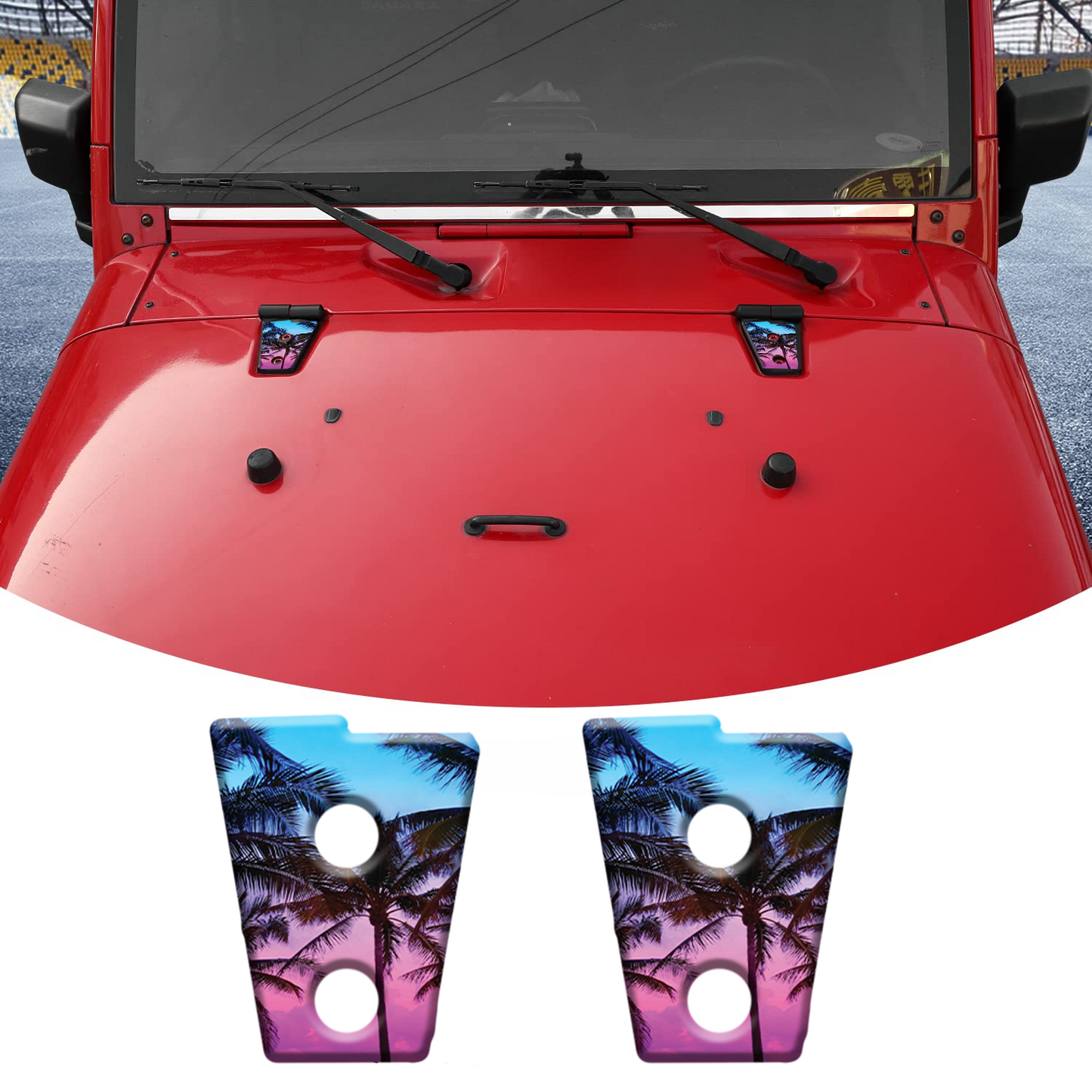 Island palms hood hinge decals 19