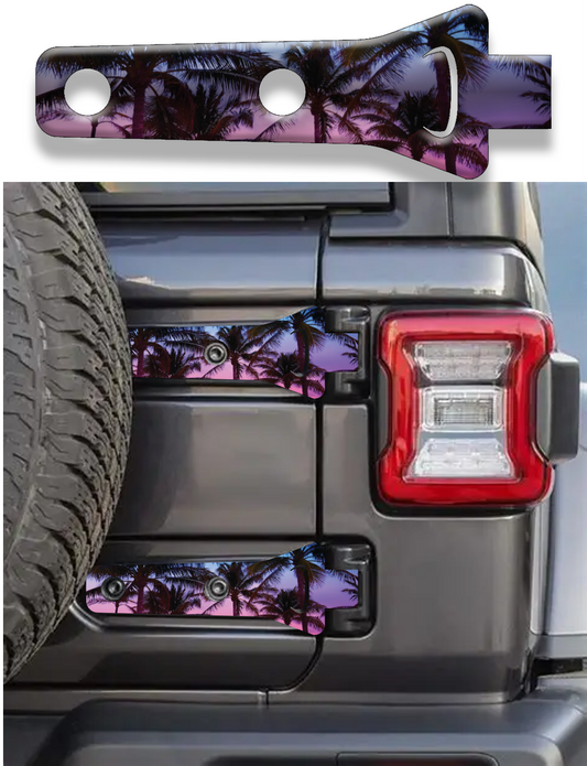 Rear gate hinge decal Island palm 19