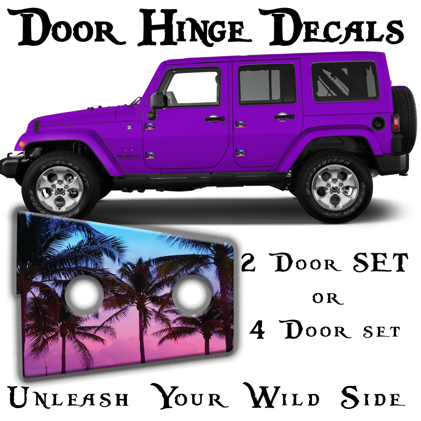 Island palm Door hinge decals 19