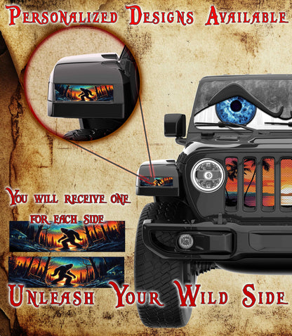 Bigfoot in the woods Jl and Gladiator Turn signal decal.
