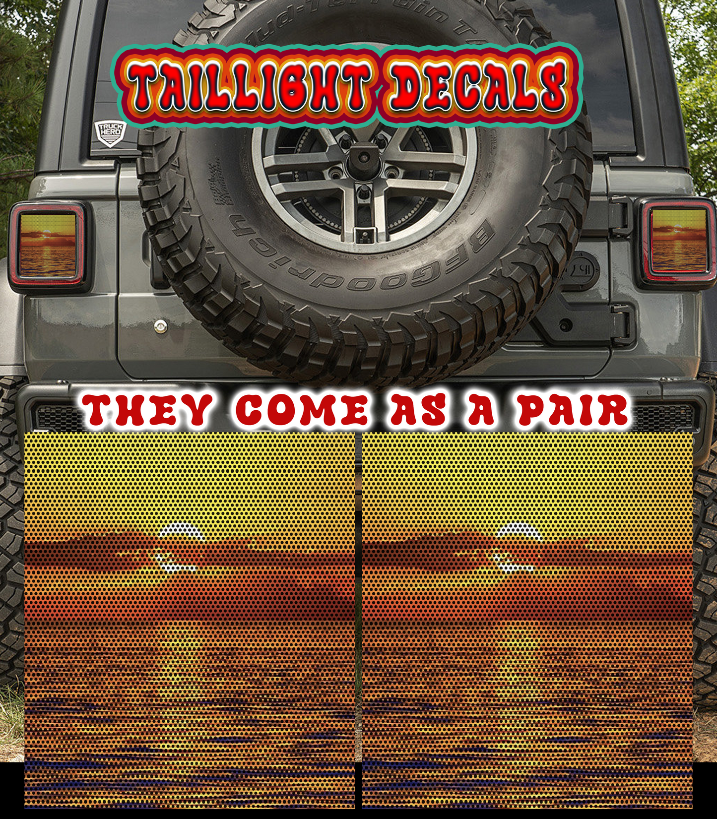 Amazing sunset Taillight cover decal