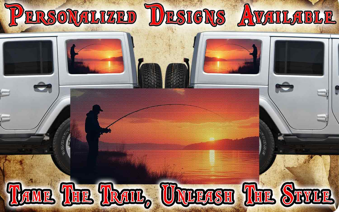 fishing Rear quarter window see through graphic.