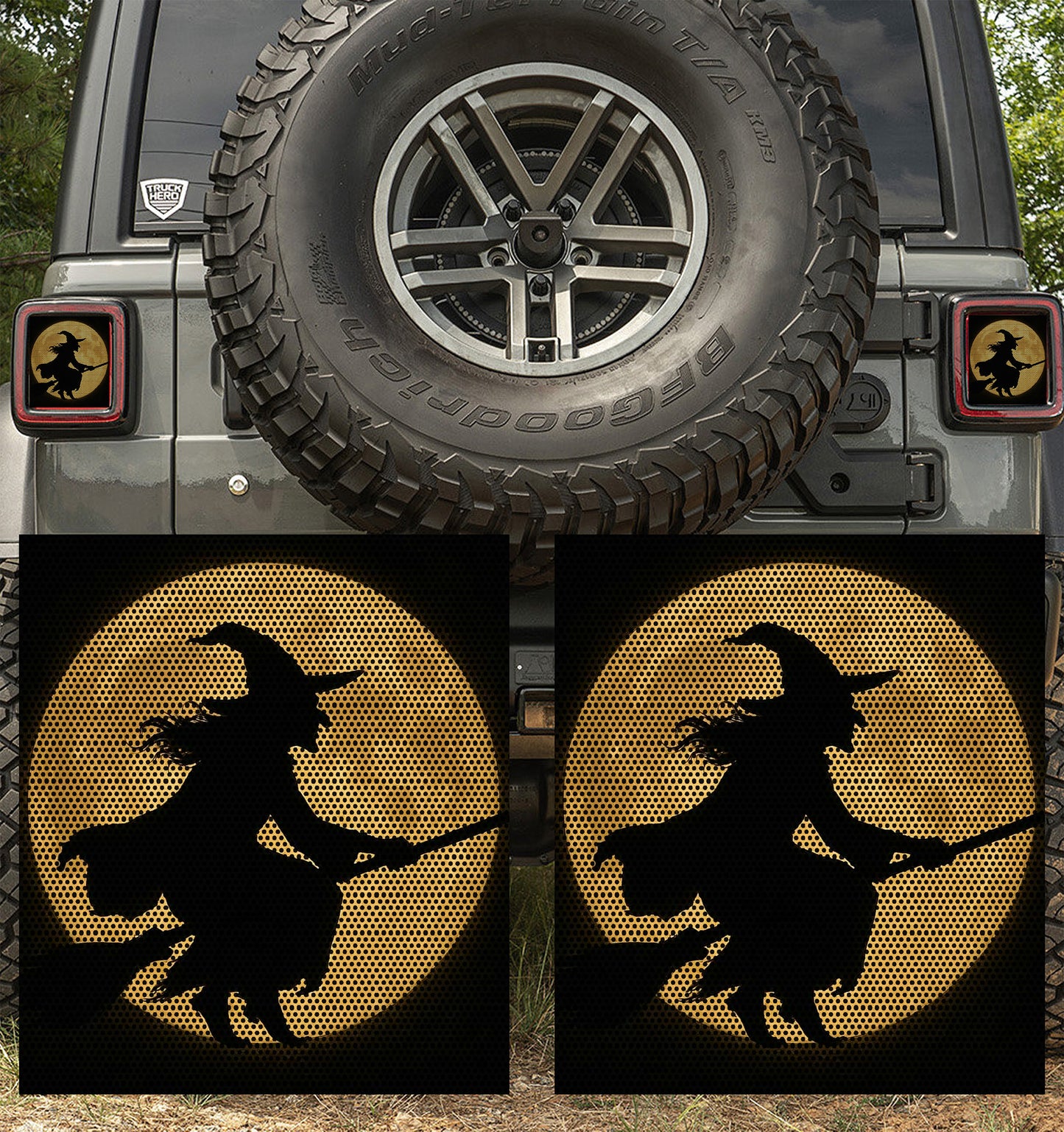 Witch over the moon Taillight cover decal