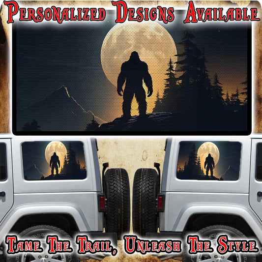 Bigfoot Rear quarter window see through graphic.