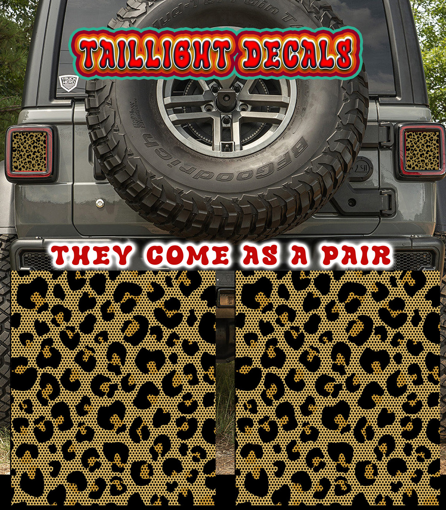 Lepard print Taillight cover decal