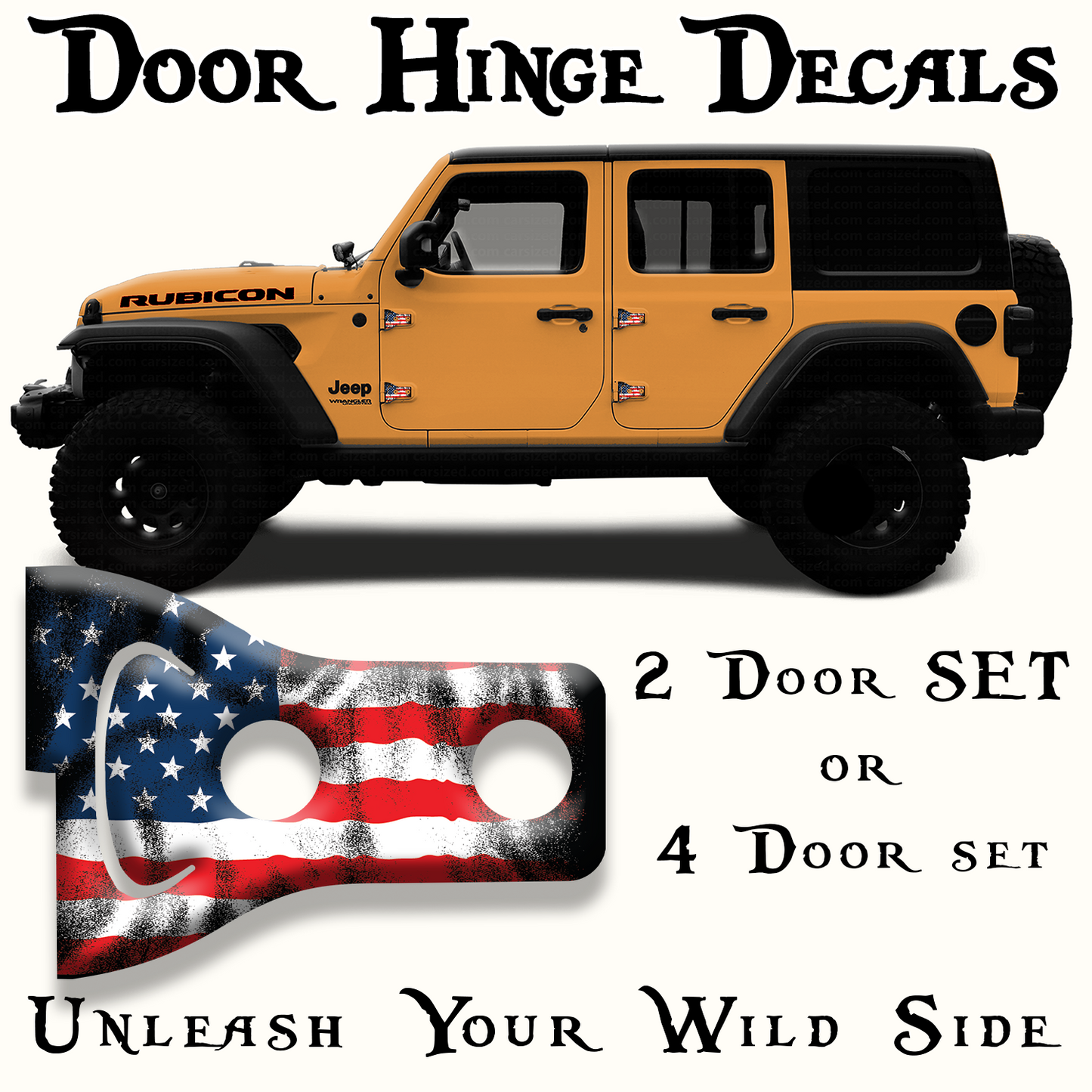 American flag Door hinge decals 82