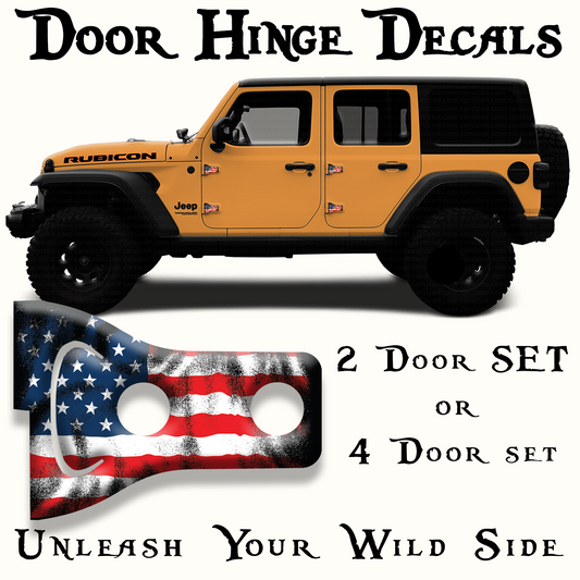 American flag Door hinge decals 82