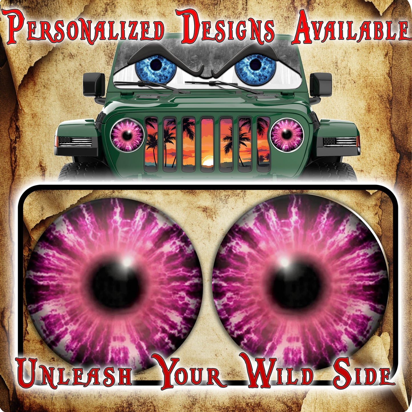 Pink headlight decal 20