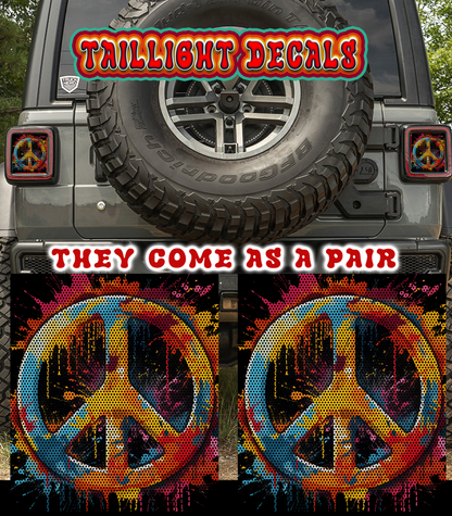 Peace print Taillight cover decal
