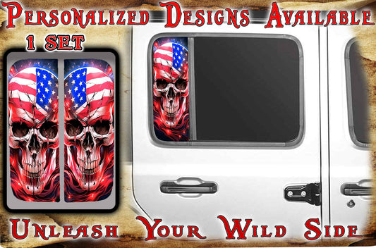 Side door window Skull Flag 215