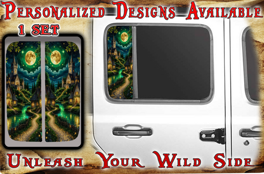 Mystic moon door window decal 217