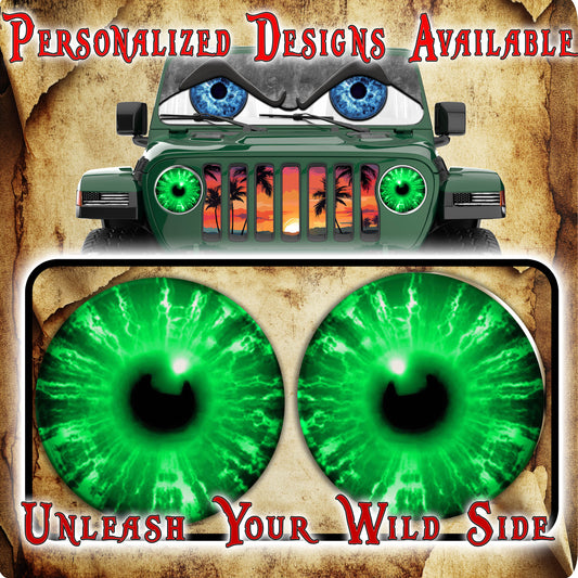 green headlight decal 21