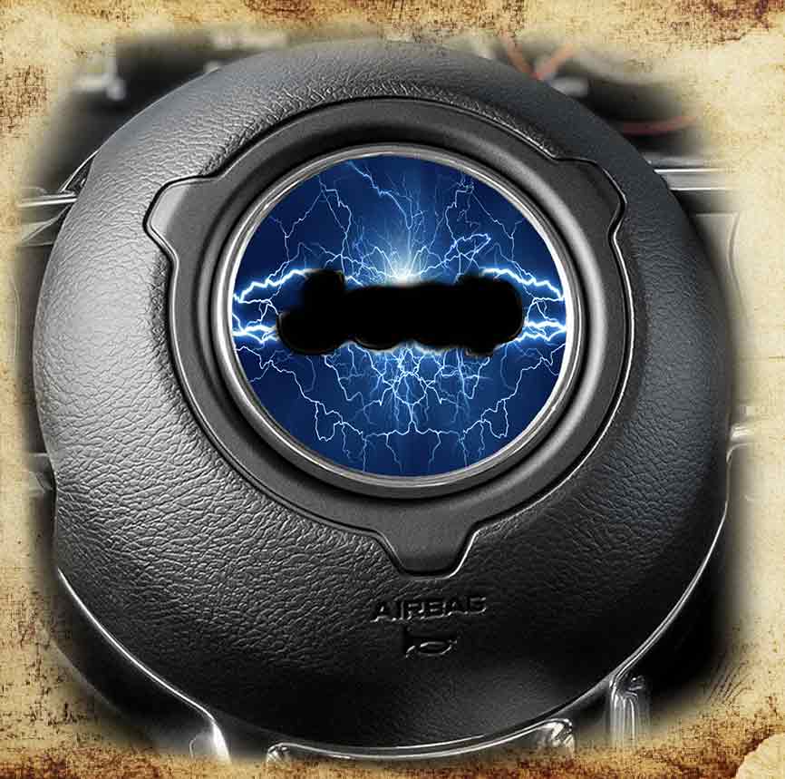 Steering wheel decal lighting blue