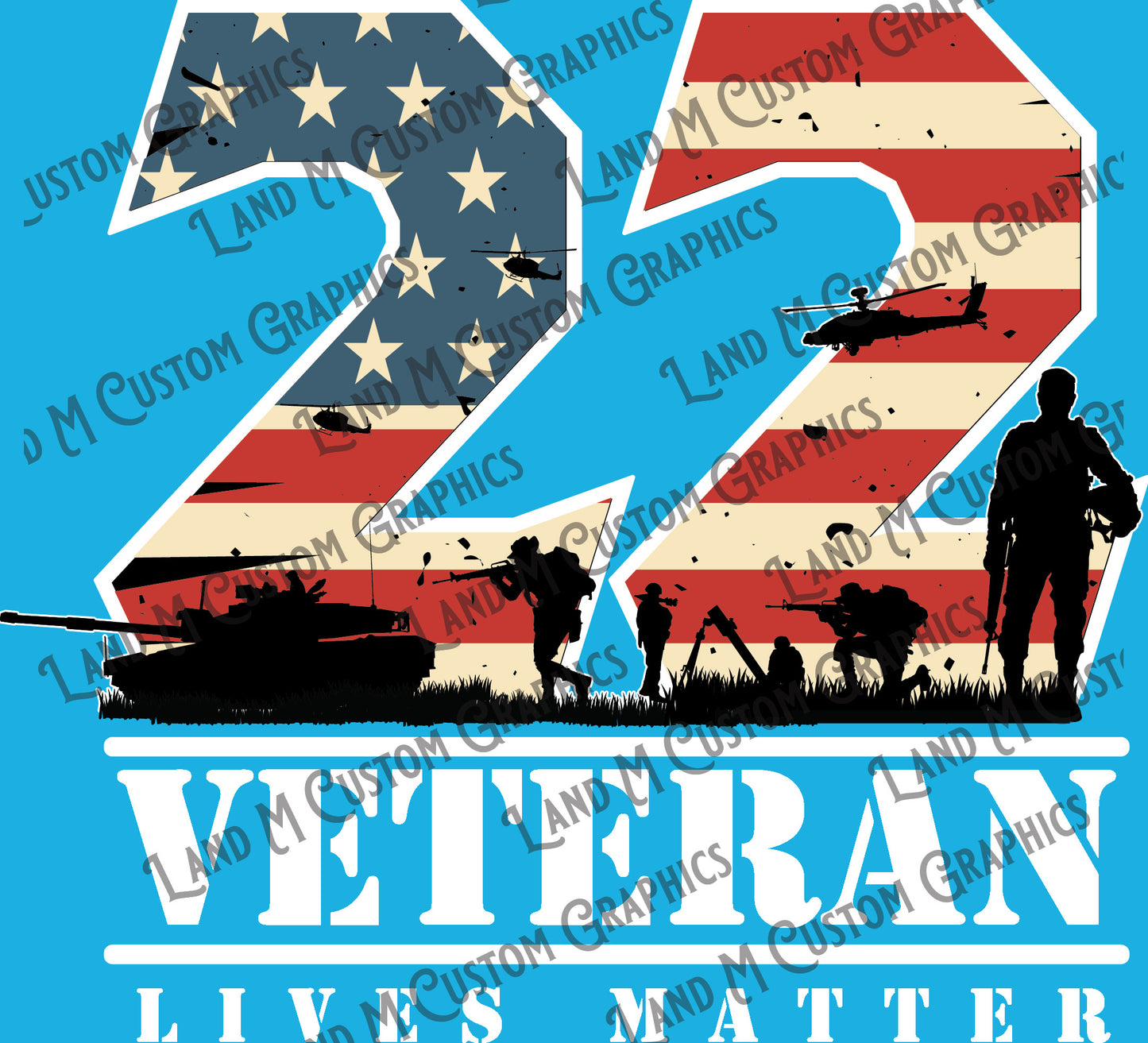 DTF transfer 22 Veteran lives matters (shirt not included)