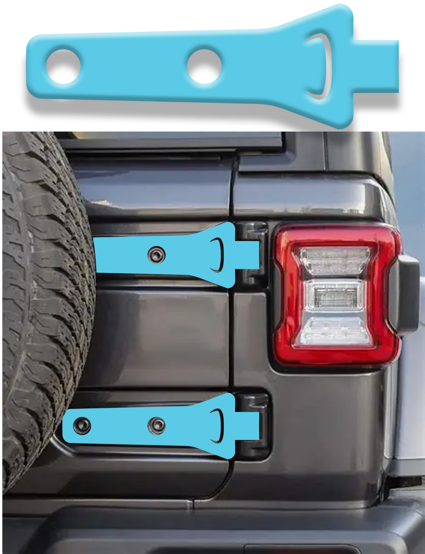 Rear gate hinge decal solid color 23