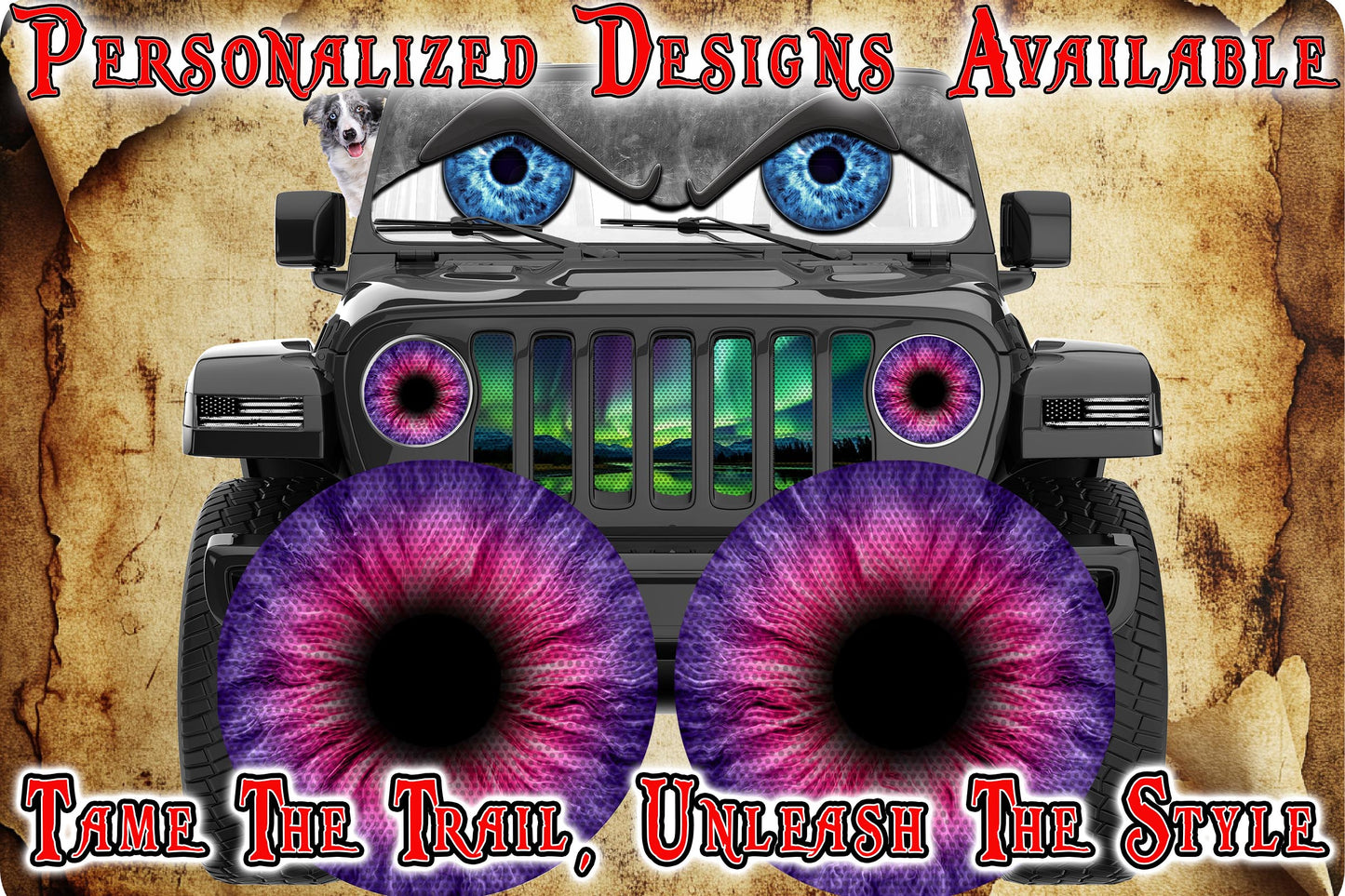 purple and pink headlight decal 23