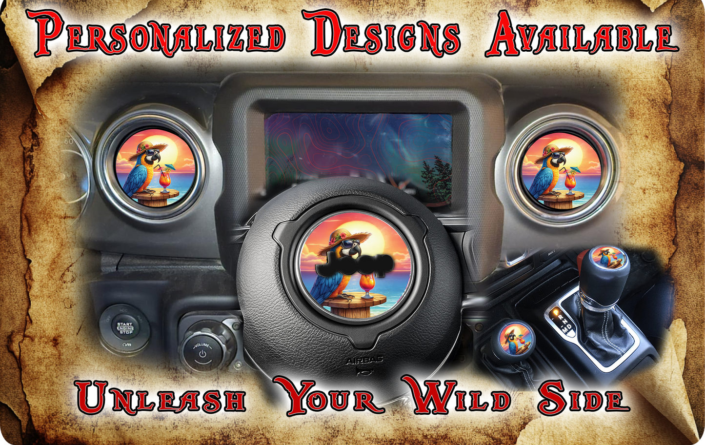 Parrot head Steering wheel decal  267