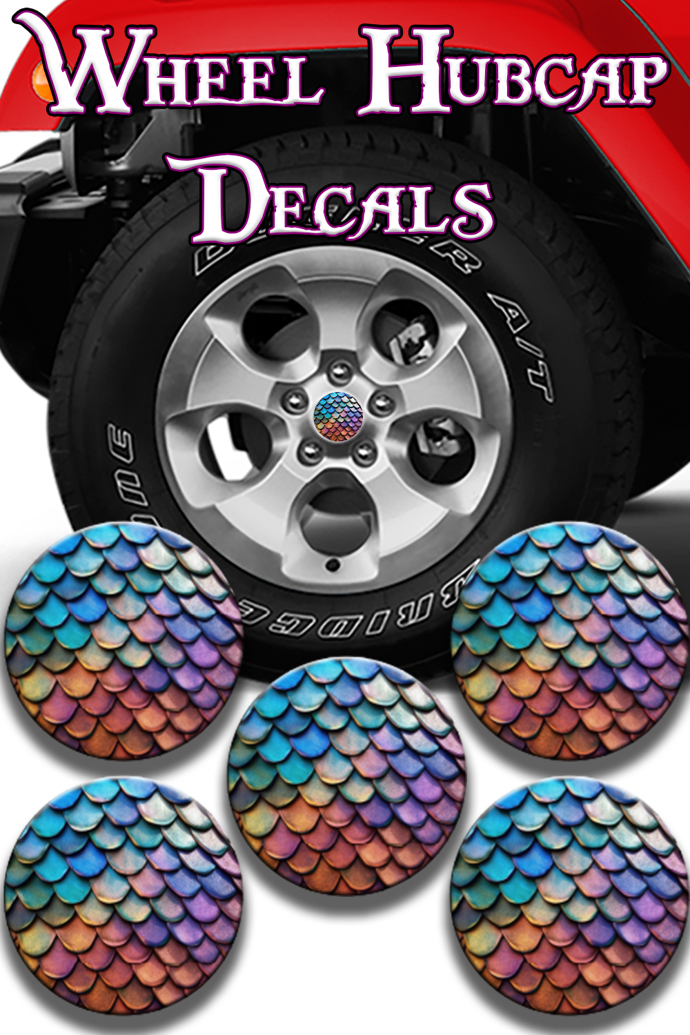 Dragon scales design Hub cap decal 26
