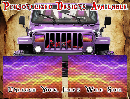 Orange lighting Eye decals for YJ or 5x7 headlights