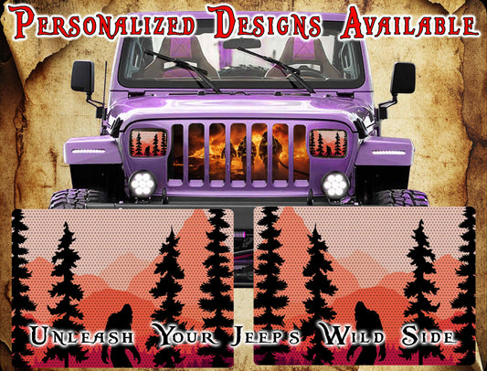 Squatch decals for YJ or 5x7 headlights