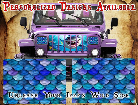 Mermaid scales decals for YJ or 5x7 headlights