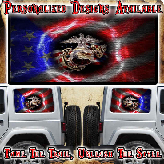 USMC Rear quarter window see through graphic.