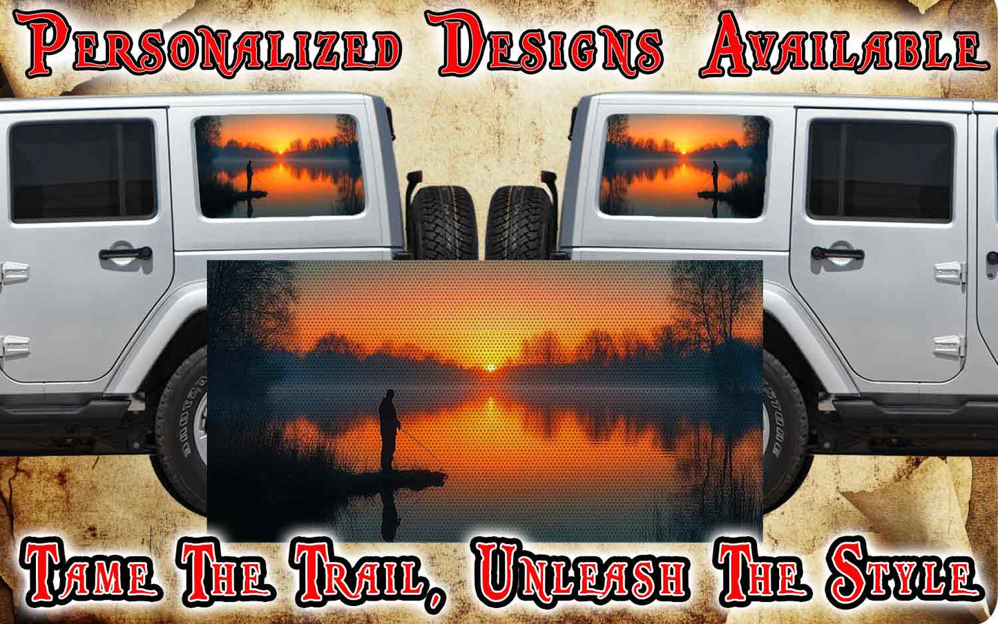 fishing Rear quarter window see through graphic.