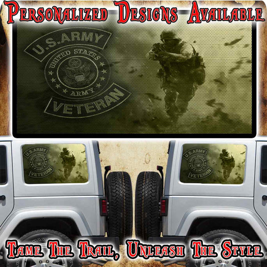 US Army Rear quarter window see through graphic.