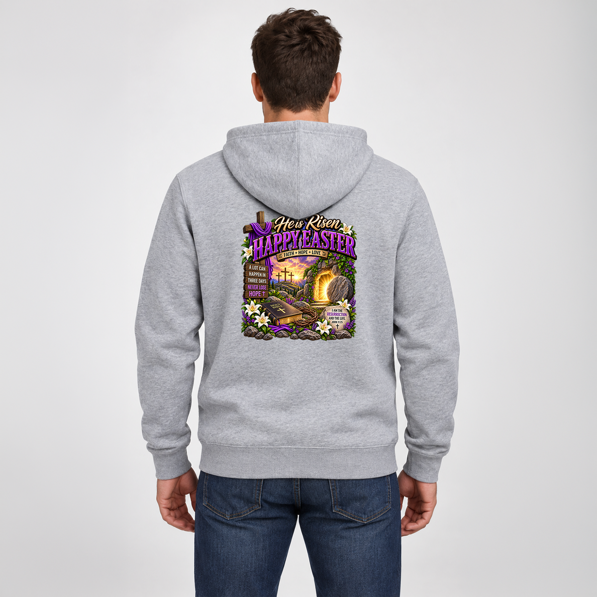 He Is Risen – Happy Easter Christian Hoodie