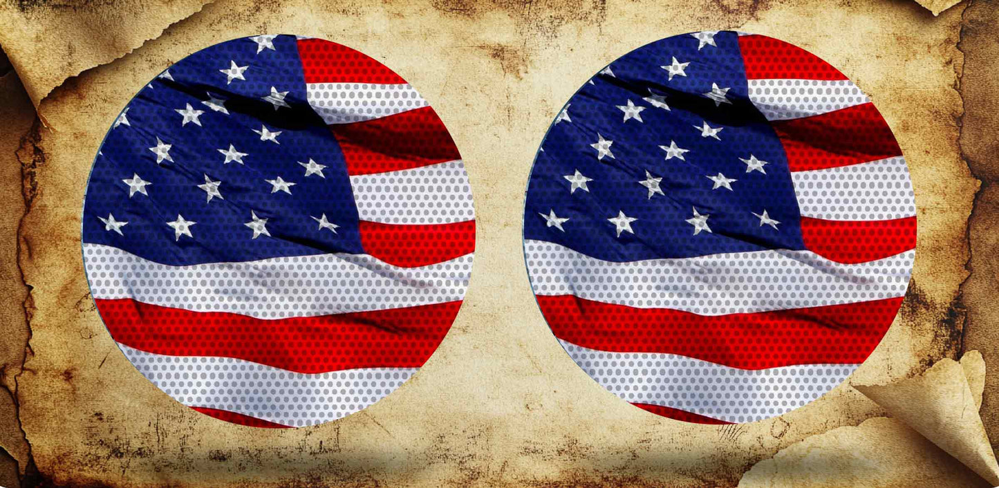 Merica round headlight decals