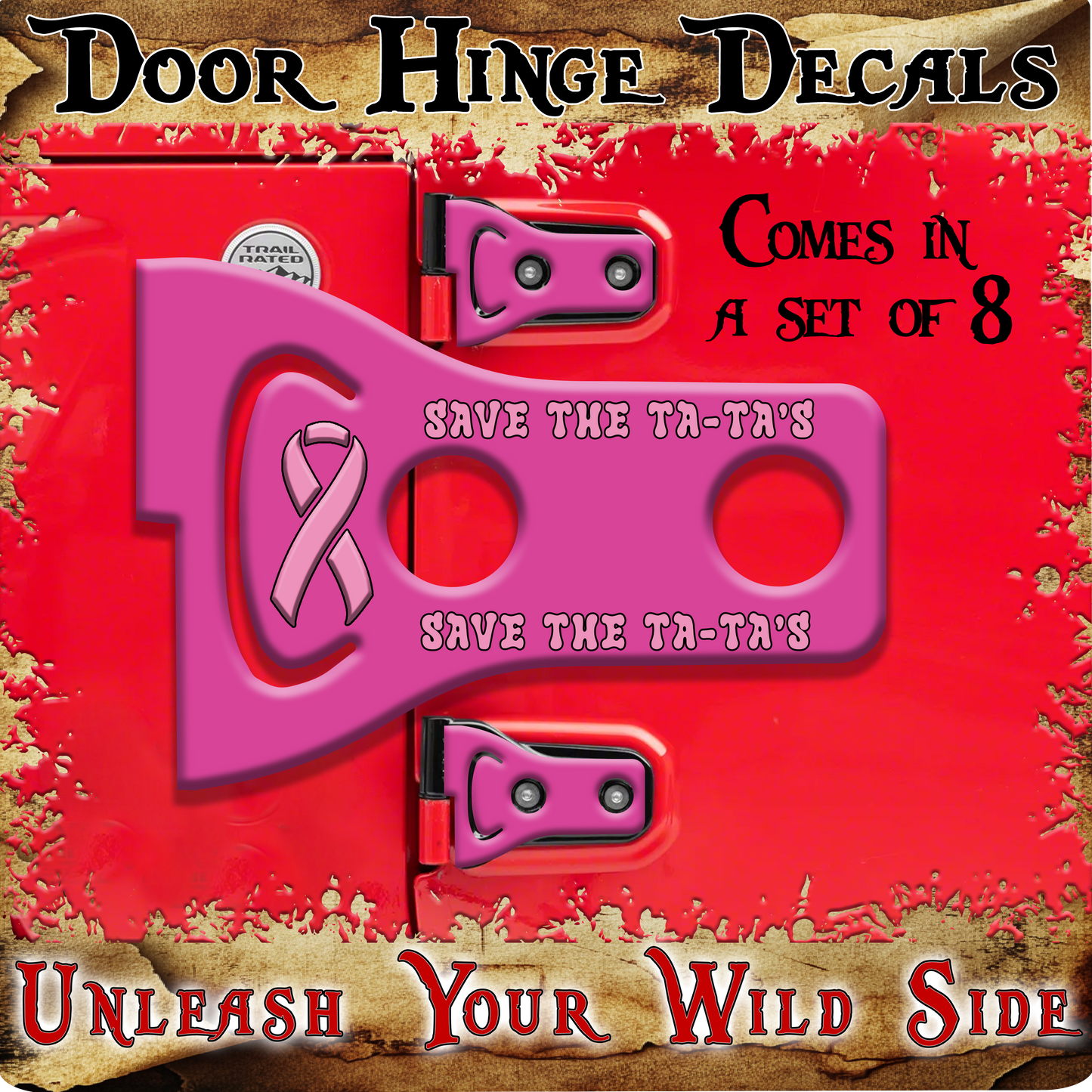 Save the ta ta's Door hinge decals 32