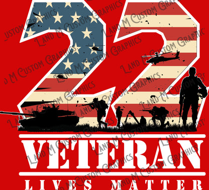 DTF transfer 22 Veteran lives matters (shirt not included)