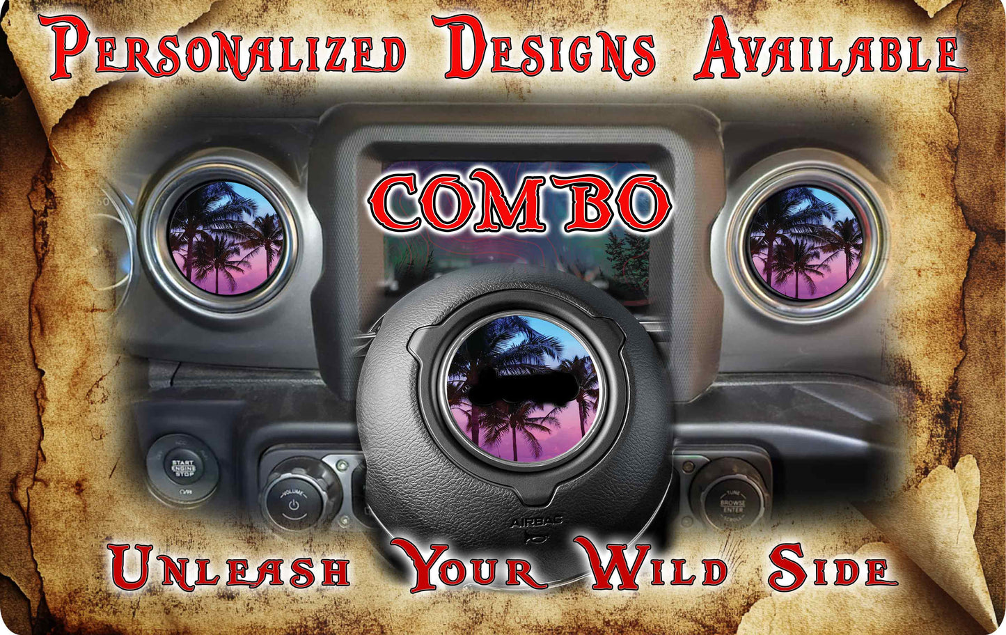 Steering wheel decal Palm trees 202