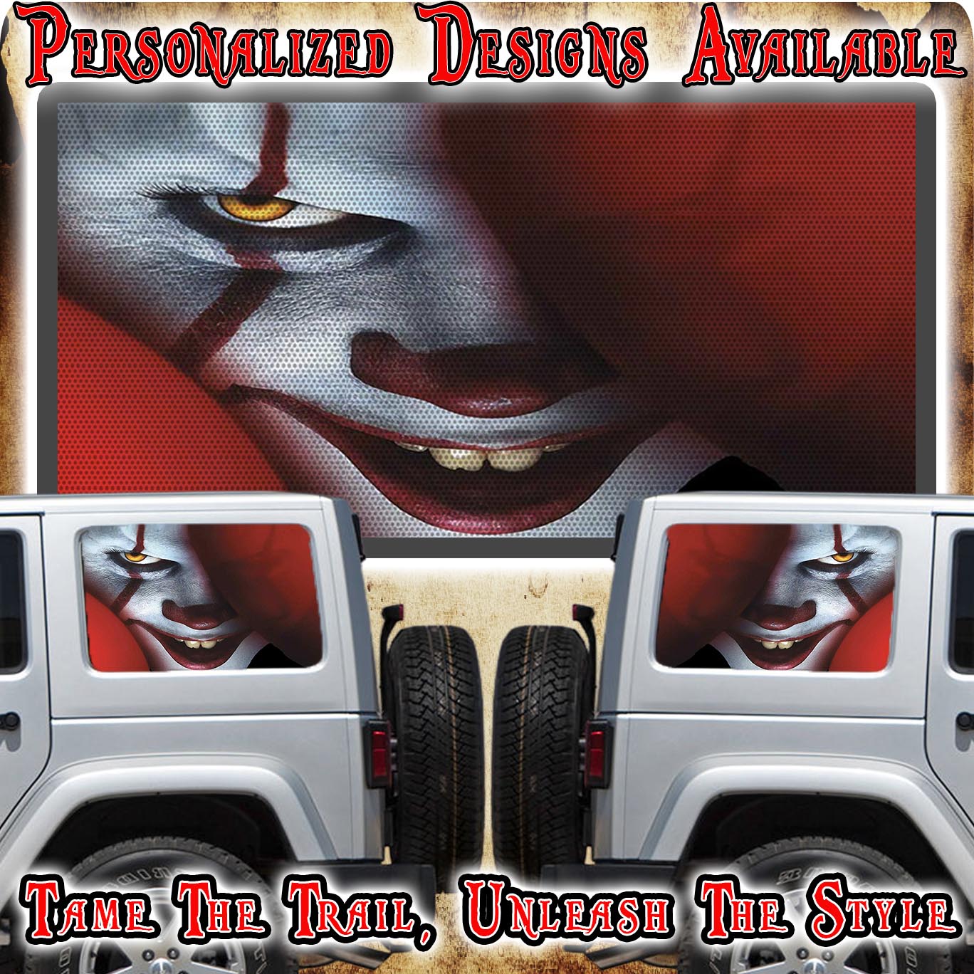 Penny Rear quarter window see through graphic.