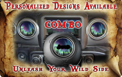 Steering wheel decal Aurora borealis