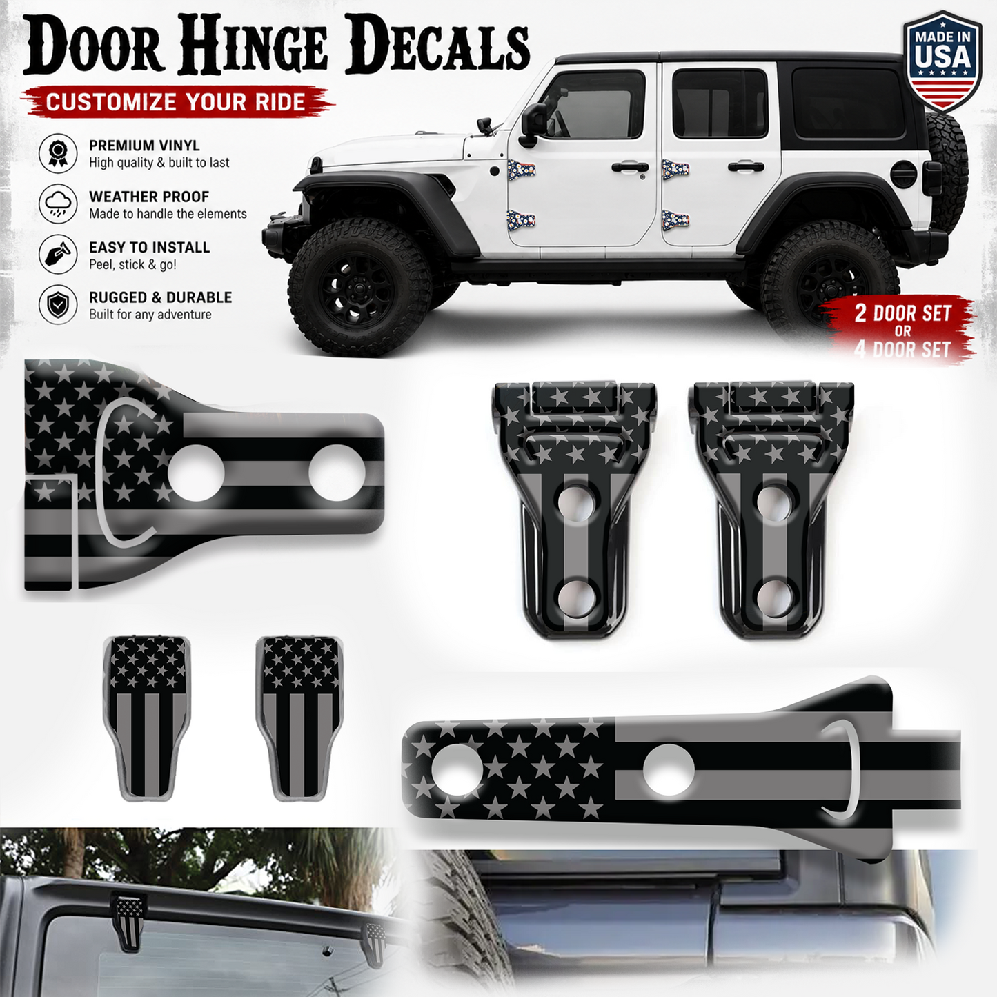 American flag print hinge bundle 36