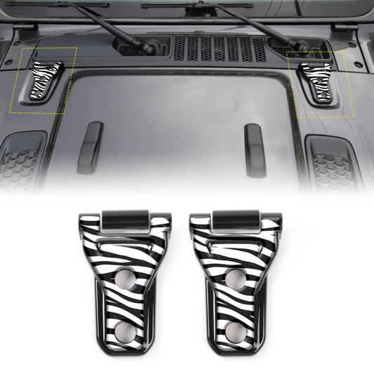 Zebra print hood hinge overlay decals 37