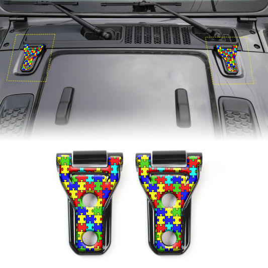 Autism puzzle hood hinge overlay decals 38
