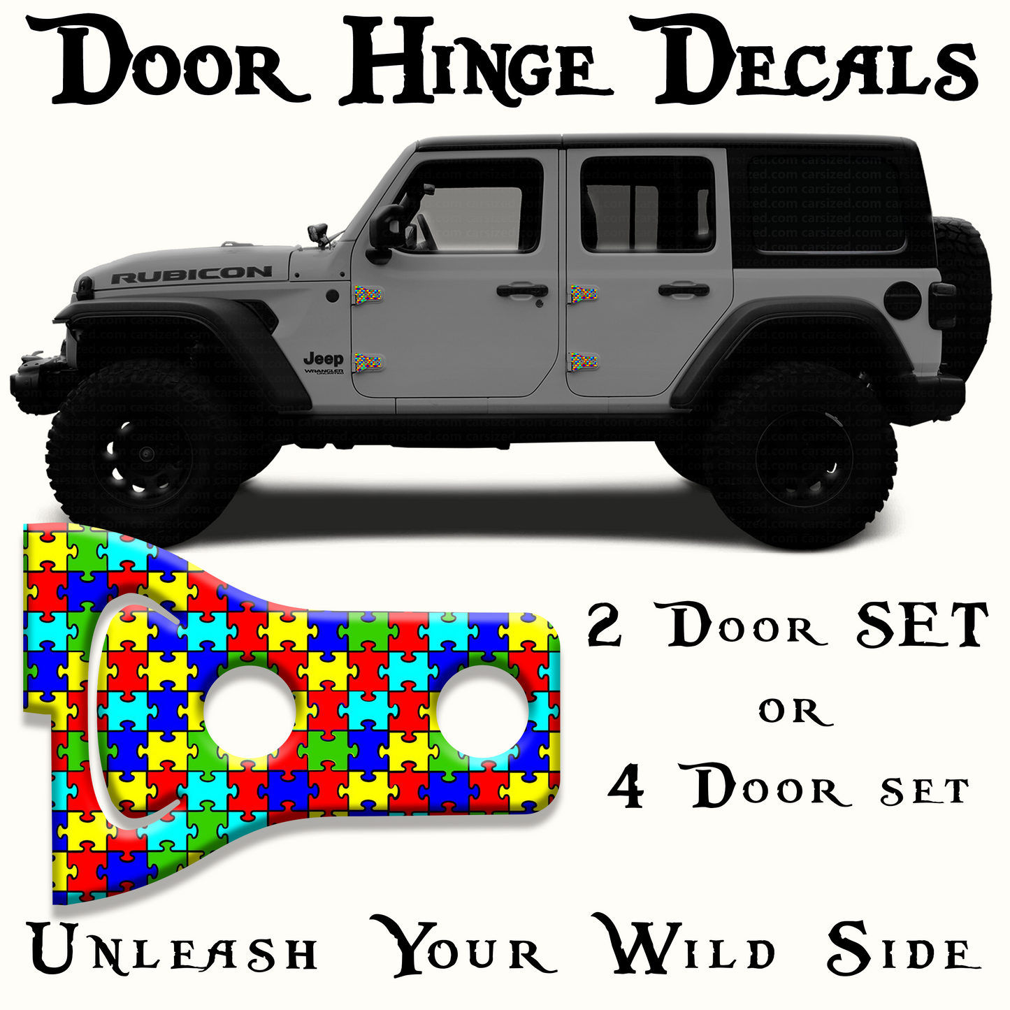 Autism puzzle Door hinge decals 38