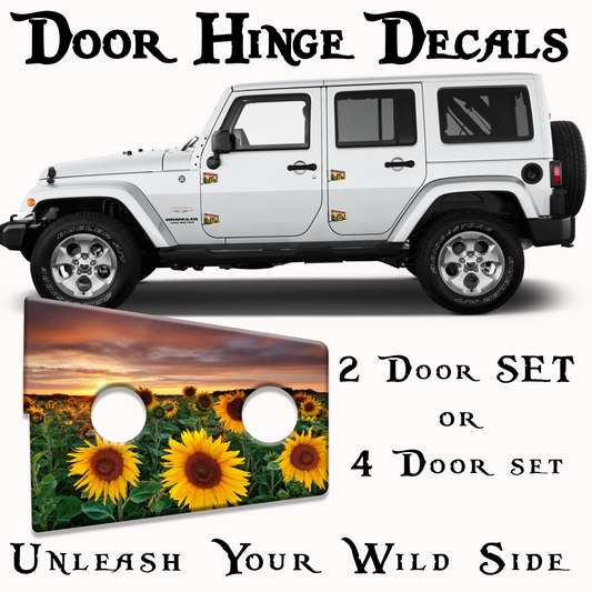 JK Sunflower field door hinge decal 39