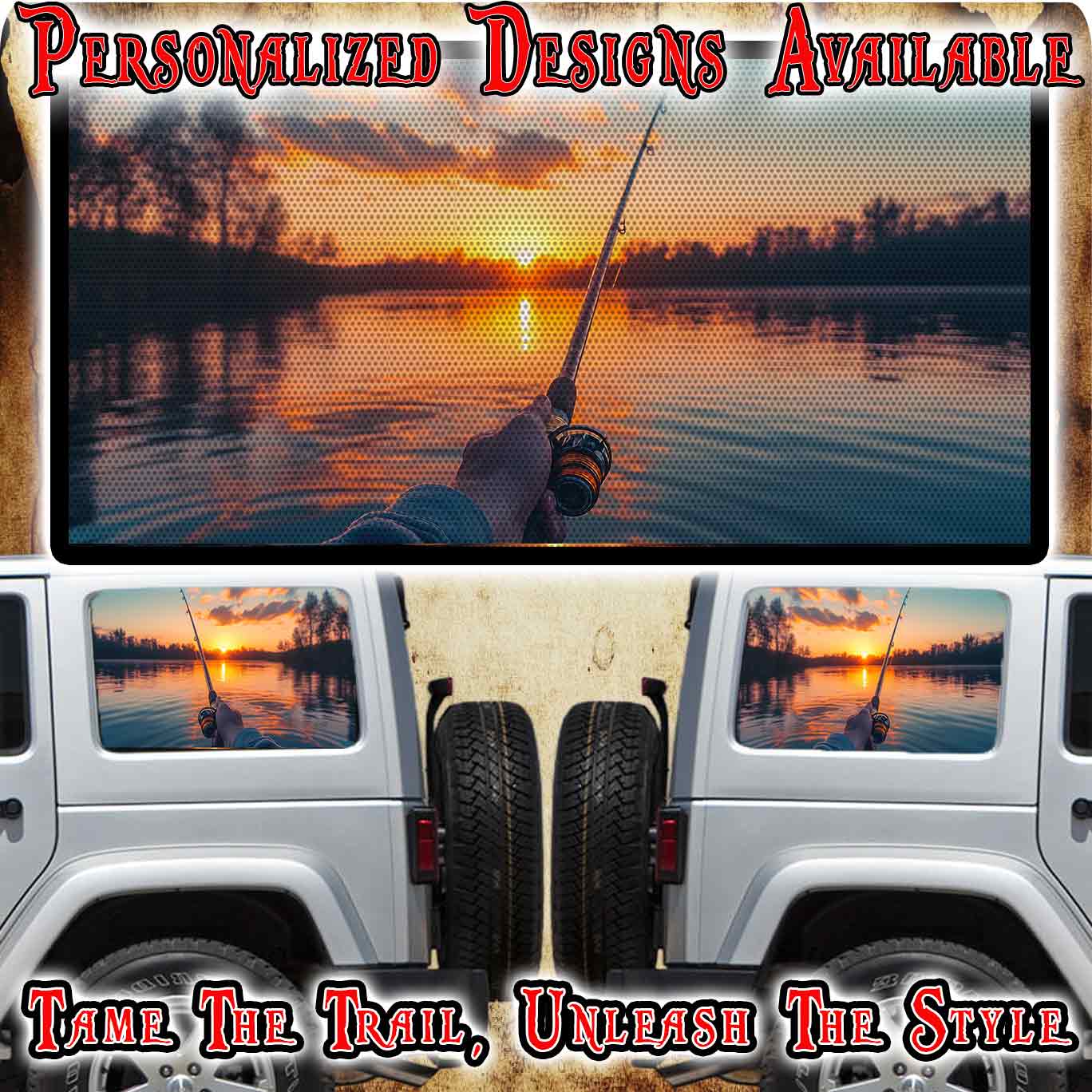 fishing Rear quarter window see through graphic.