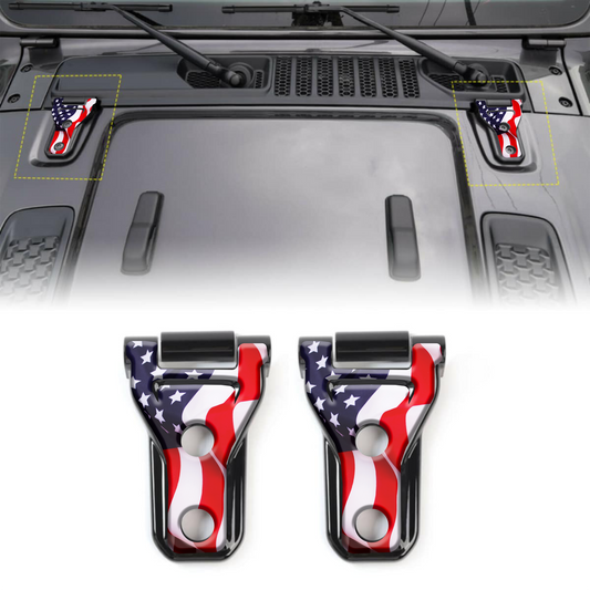 American flag hood hinge overlay decals 3