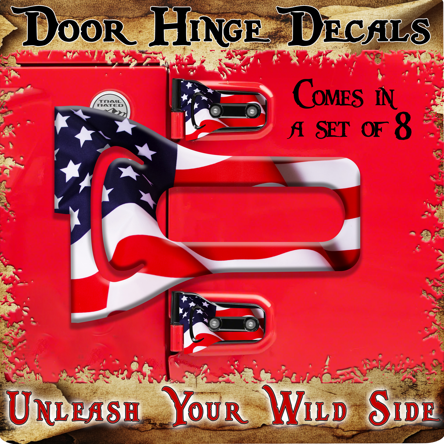 American flag Door hinge decals 3