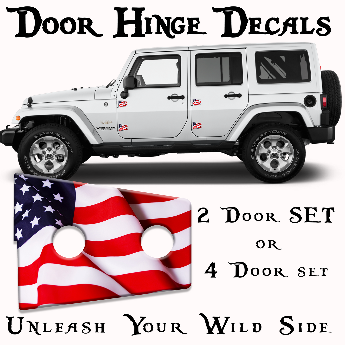 JK American flag door hinge decal 3