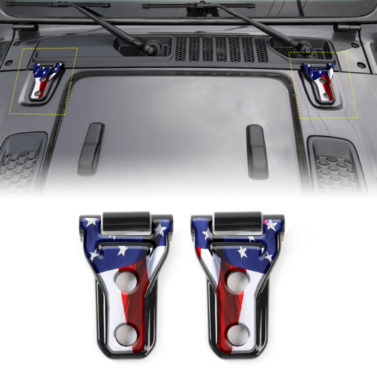 American flag hood hinge overlay decals 3