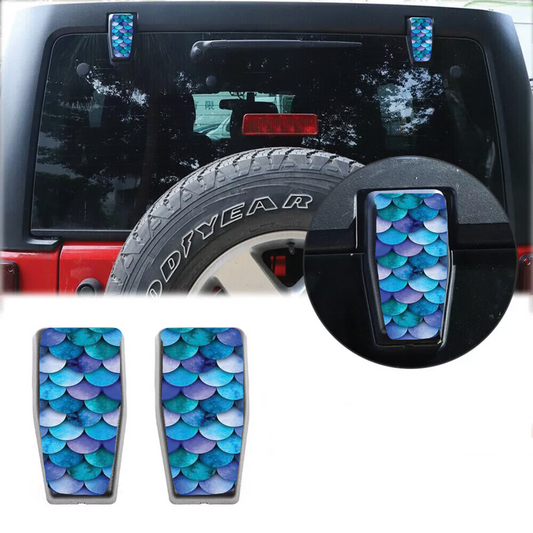 Mermaid scales print Rear liftgate hinge overlay decal 42