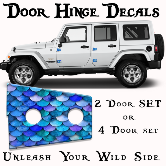 JK mermaid scales door hinge decal 42