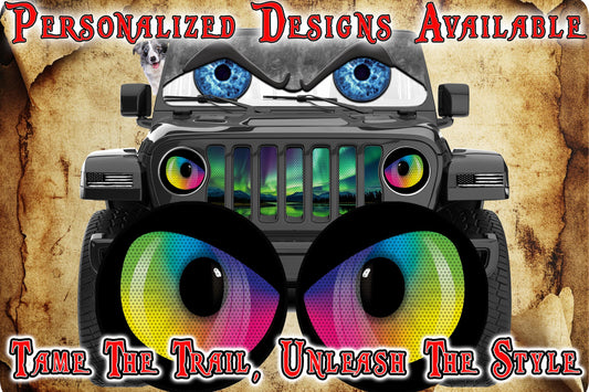 mean Rainbow eyes headlight decals 42