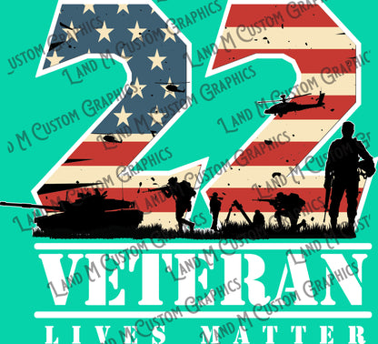 DTF transfer 22 Veteran lives matters (shirt not included)