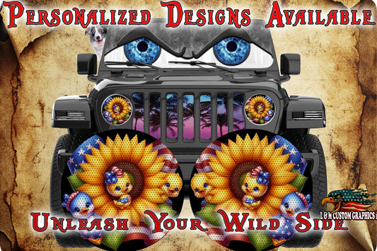 Sunflower Duck for a round headlight decal. 44